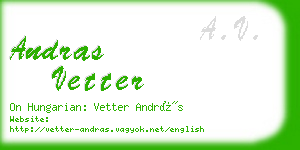 andras vetter business card